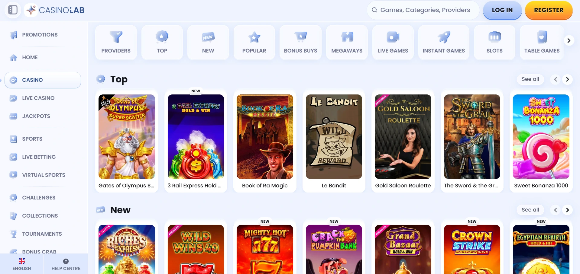 CasinoLab головна сторінка